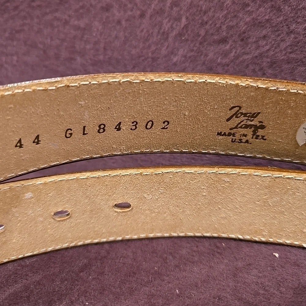 Tony Lama Leather Belt w/ Cowhide